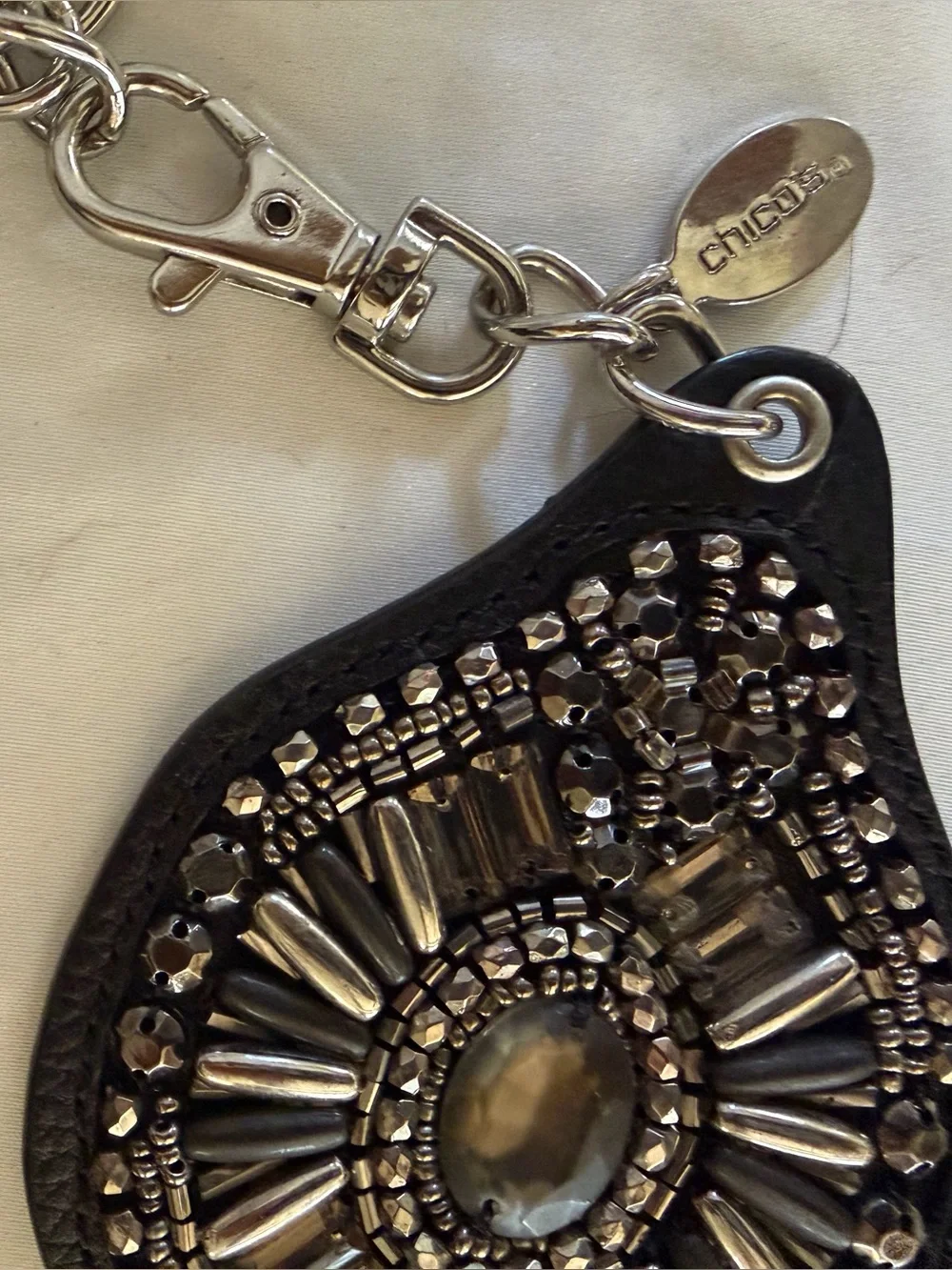 NWOT Chico’s Beaded Medallion Adjustable Chain Belt OSFM
